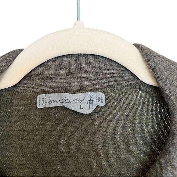 Smartwool Men’s 1/4 Zip Pullover Sweater Olive Green Large Outdoor Hiking Active - Picture 3 of 7